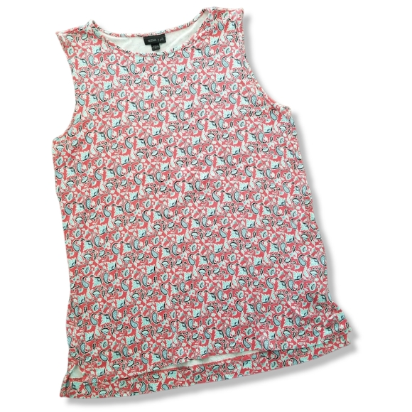 J. Jill Tops - J. Jill Floral Print Tank Top Medium  Wearever Collection Ditzy Coral
